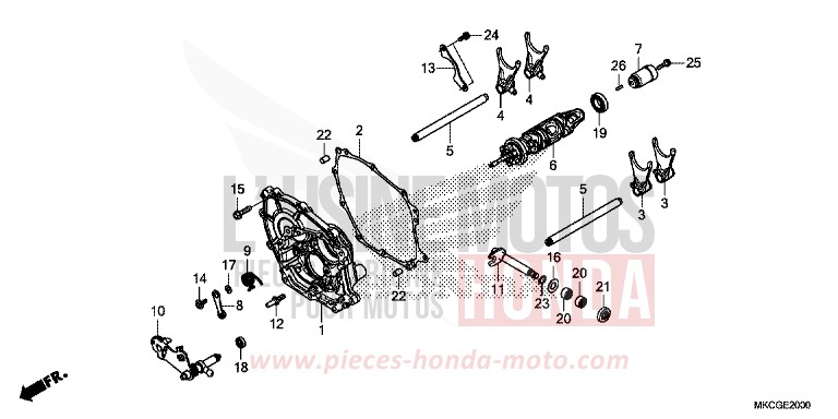 SHIFT DRUM/SHIFT FORK for Gold Wing CANDY ARDENT RED (R367) from 2020